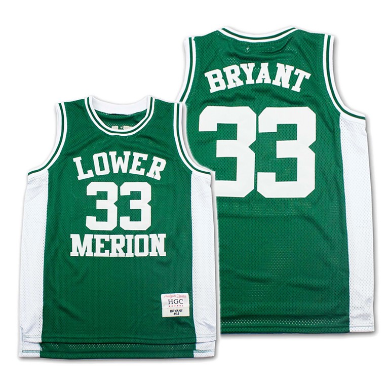 Men's Los Angeles Lakers Kobe Bryant #33 NBA Mamba Forever High School Basketball Green Basketball Jersey CZT3183KB
